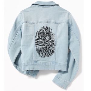 Original Hand-made Fad Blue Jean Jacket Art